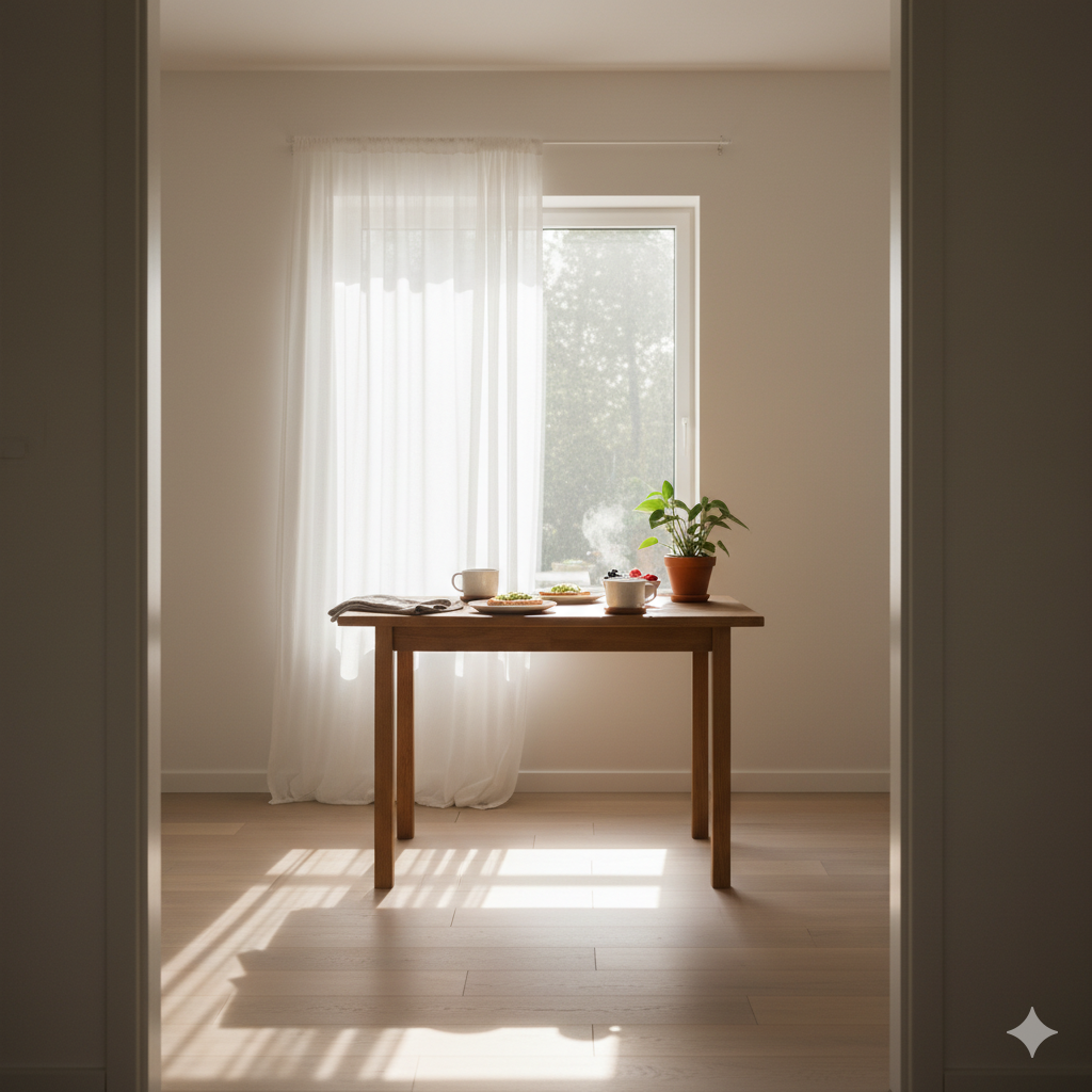 Morning mood: water first, chaos later zero rush, full peace.