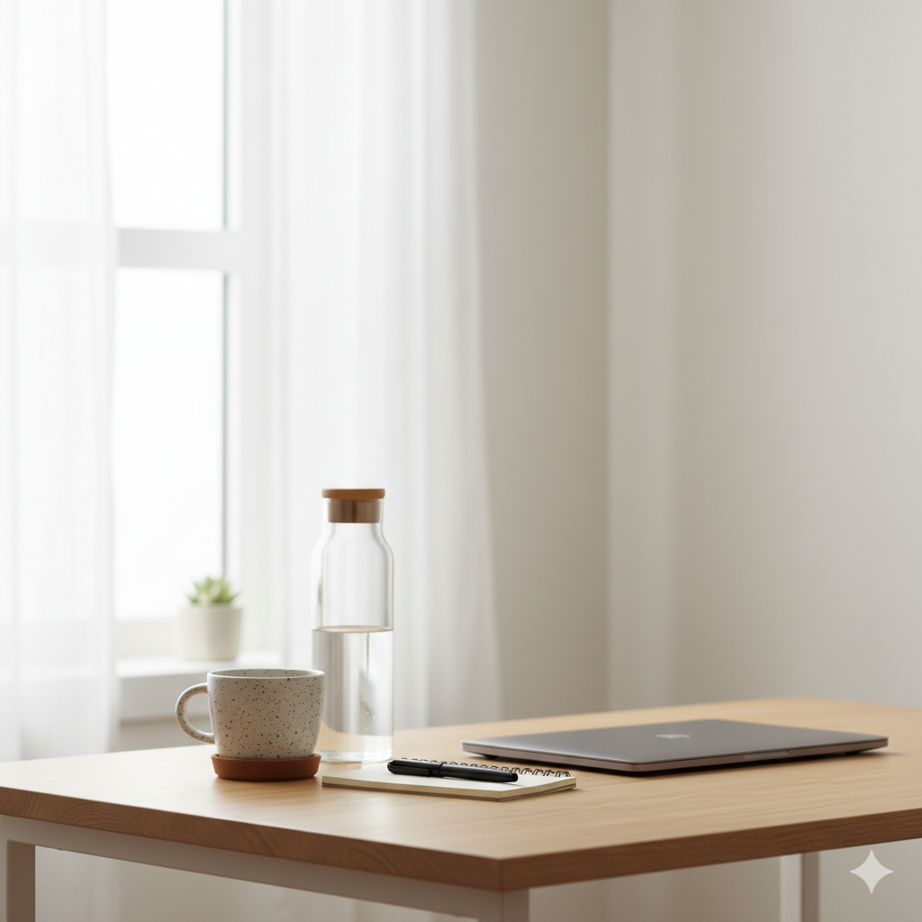 Work mode: soft day, solid output calm is now my workflow.