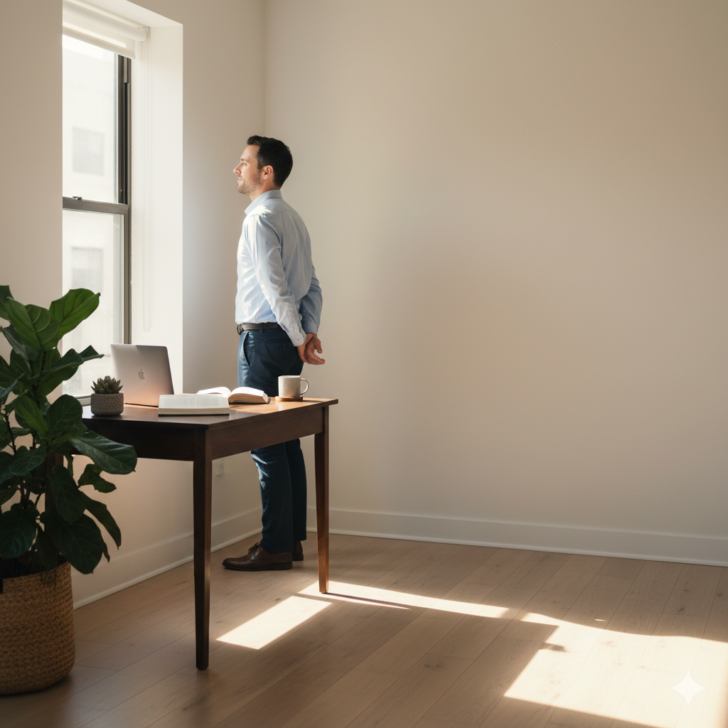 Desk mood: reply after breathing once productivity without panic hits different.